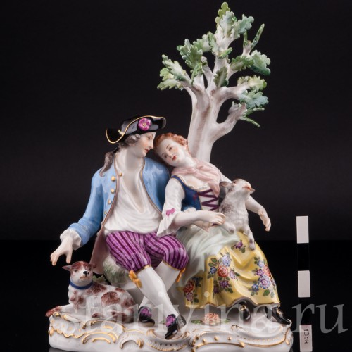 Под деревом, пасторальная пара, Meissen, Германия, 1971 г