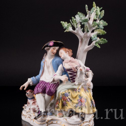 Под деревом, пасторальная пара, Meissen, Германия, 1971 г