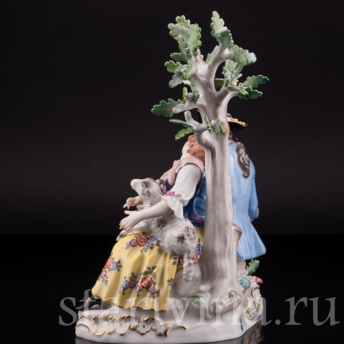 Под деревом, пасторальная пара, Meissen, Германия, 1971 г