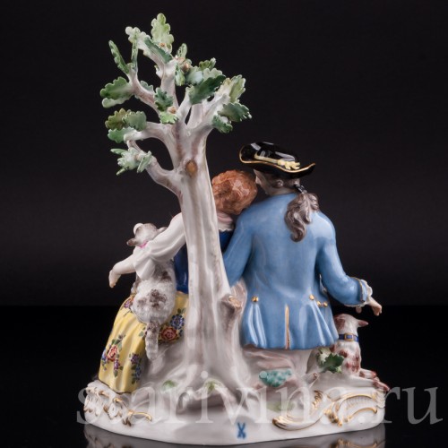Под деревом, пасторальная пара, Meissen, Германия, 1971 г