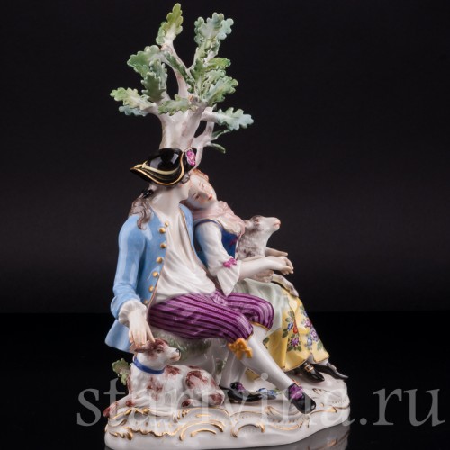 Под деревом, пасторальная пара, Meissen, Германия, 1971 г