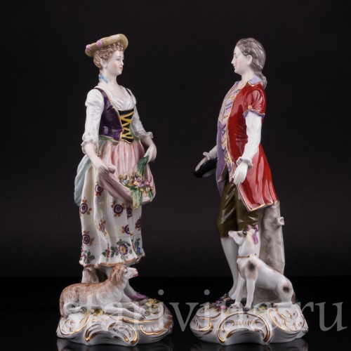 Фигурка из фарфора Пасторальная пара, Дрезден, Германия, сер. 20 в.