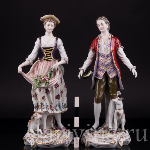 Фигурка из фарфора Пасторальная пара, Дрезден, Германия, сер. 20 в.