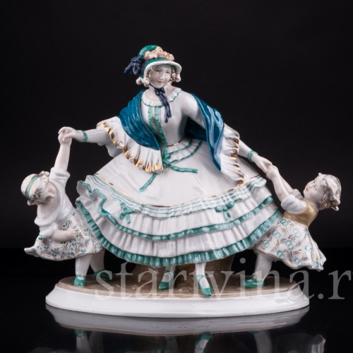 Дама с двумя девочками, Karl Ens, Германия, 1920-40 гг