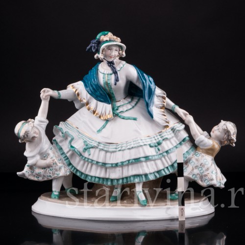 Дама с двумя девочками, Karl Ens, Германия, 1920-40 гг