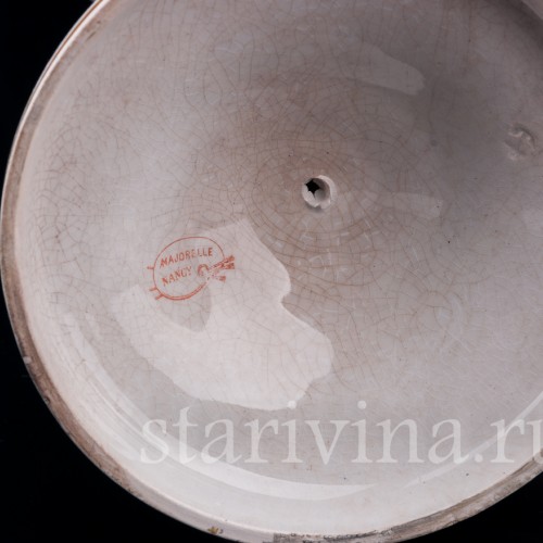 Фарфоровые часы с вазоном и подсвечниками, Majorelle Nancy, Франция, 19 в