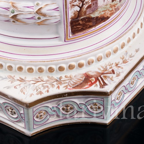 Фарфоровые часы с вазоном и подсвечниками, Majorelle Nancy, Франция, 19 в