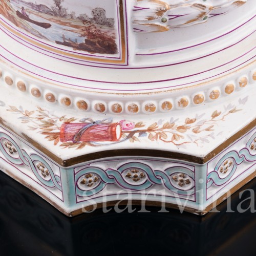 Фарфоровые часы с вазоном и подсвечниками, Majorelle Nancy, Франция, 19 в