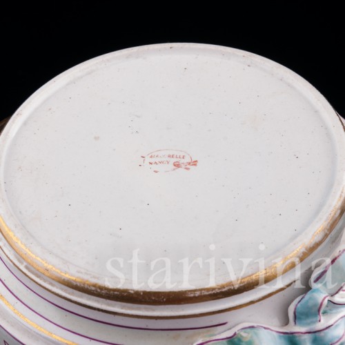 Фарфоровые часы с вазоном и подсвечниками, Majorelle Nancy, Франция, 19 в