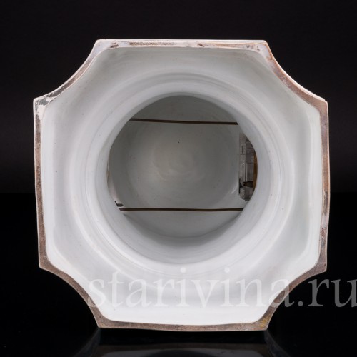 Фарфоровые часы с вазоном и подсвечниками, Majorelle Nancy, Франция, 19 в