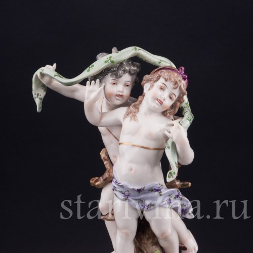 Фарфоровые часы с двумя путти, Volkstedt, Германия, кон. 19 в