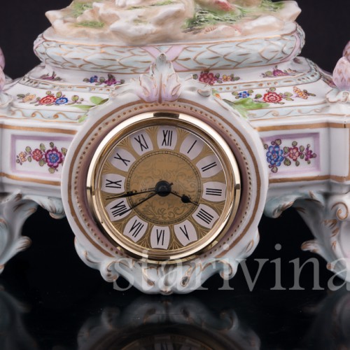 Фарфоровые часы с двумя путти, Volkstedt, Германия, кон. 19 в