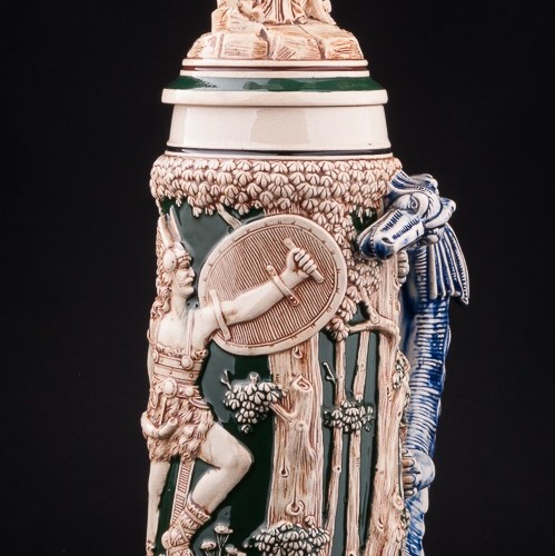 Пивная кружка Зигфрид и дракон, 3 л, Matthias Girmscheid, Германия, нач. 20 в.