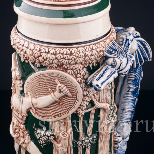 Пивная кружка Зигфрид и дракон, 3 л, Matthias Girmscheid, Германия, нач. 20 в.