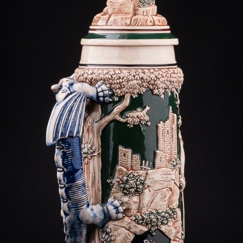 Пивная кружка Зигфрид и дракон, 3 л, Matthias Girmscheid, Германия, нач. 20 в.