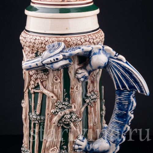 Пивная кружка Зигфрид и дракон, 3 л, Matthias Girmscheid, Германия, нач. 20 в.