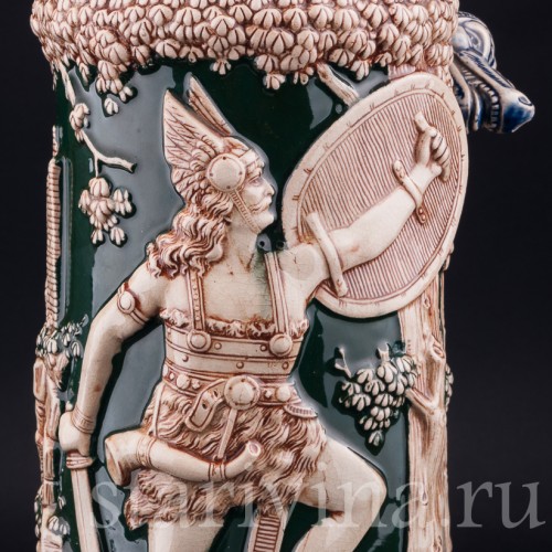 Пивная кружка Зигфрид и дракон, 3 л, Matthias Girmscheid, Германия, нач. 20 в.