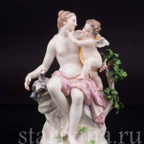 Фарфоровая статуэтка Венера, Амур и два голубя, Meissen, Германия, сер. 19 - нач. 20 вв.