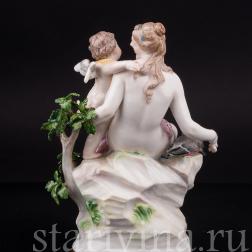 Фарфоровая статуэтка Венера, Амур и два голубя, Meissen, Германия, сер. 19 - нач. 20 вв.