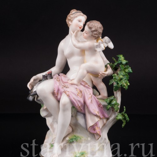 Фарфоровая статуэтка Венера, Амур и два голубя, Meissen, Германия, сер. 19 - нач. 20 вв.