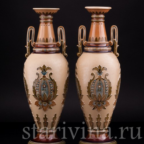 Парные вазы, Villeroy & Boch, Германия, 1898 г