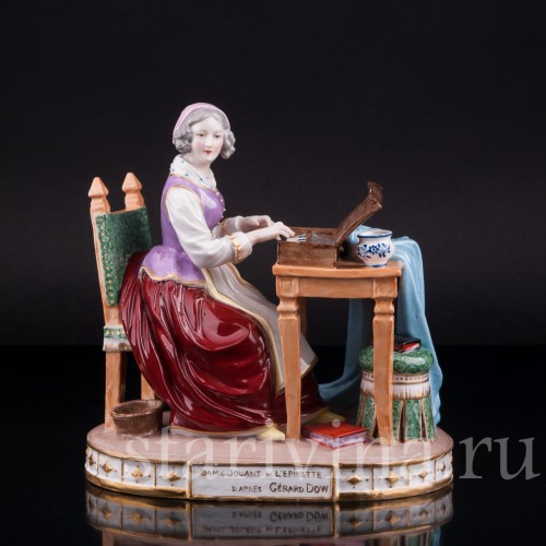 Дама за клавикордом, Porcelaine de Paris, Франция, 19 в