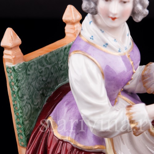 Дама за клавикордом, Porcelaine de Paris, Франция, 19 в