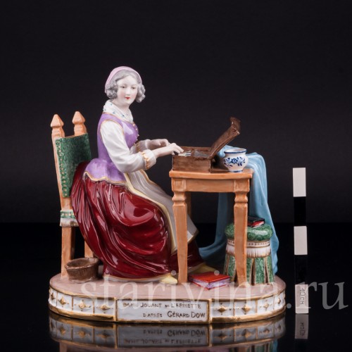 Дама за клавикордом, Porcelaine de Paris, Франция, 19 в