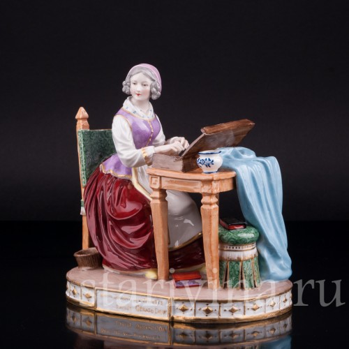 Дама за клавикордом, Porcelaine de Paris, Франция, 19 в