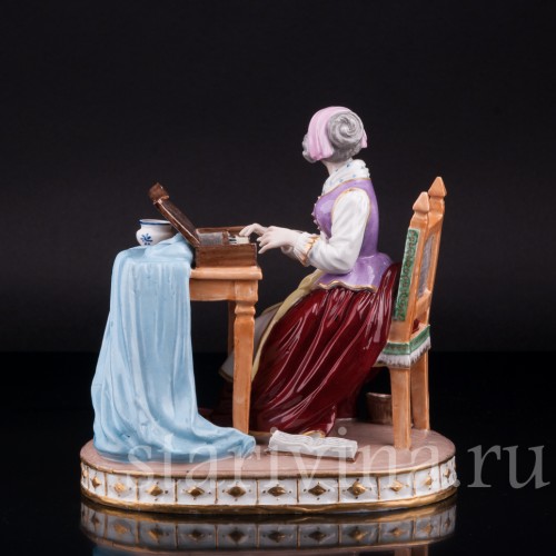 Дама за клавикордом, Porcelaine de Paris, Франция, 19 в