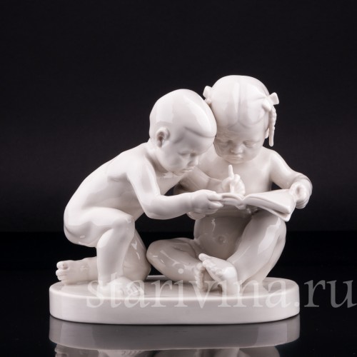 Фигурка детей из фарфора Рисующие малыши, Schwarzburger, Германия, нач. 20 в.