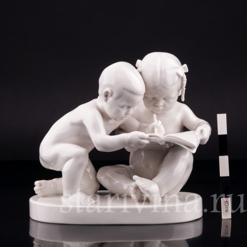 Фигурка детей из фарфора Рисующие малыши, Schwarzburger, Германия, нач. 20 в.