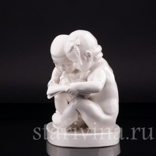 Фигурка детей из фарфора Рисующие малыши, Schwarzburger, Германия, нач. 20 в.