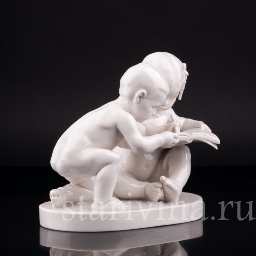 Фигурка детей из фарфора Рисующие малыши, Schwarzburger, Германия, нач. 20 в.