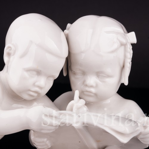 Фигурка детей из фарфора Рисующие малыши, Schwarzburger, Германия, нач. 20 в.