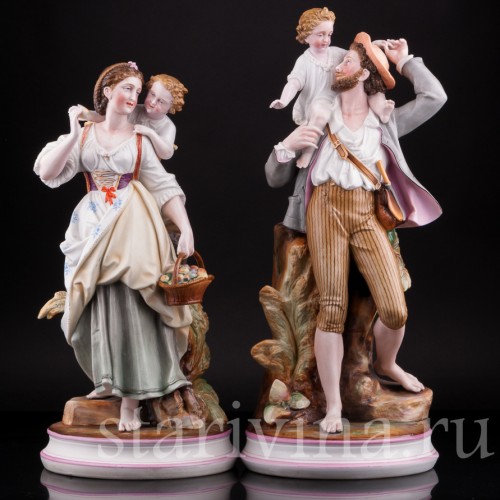 Фигурка из фарфора Пара с детьми, Германия, сер. - кон. 19 в.