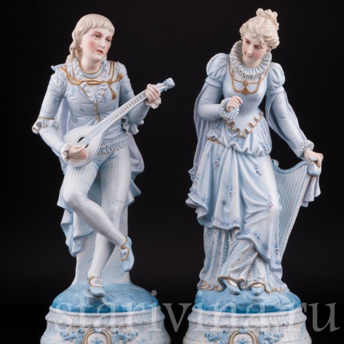 Пара с лютней и арфой, Германия, сер. - кон. 19 в