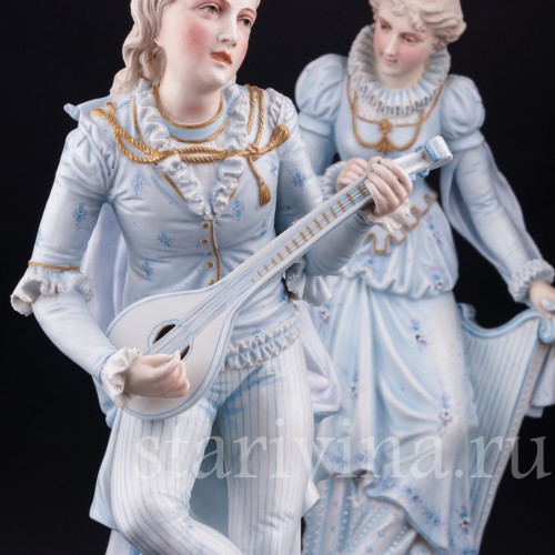 Пара с лютней и арфой, Германия, сер. - кон. 19 в