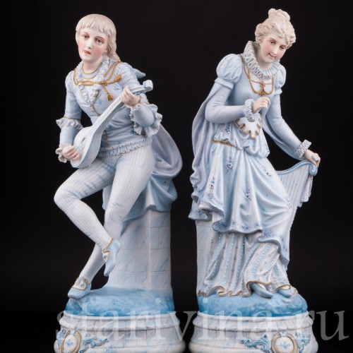 Пара с лютней и арфой, Германия, сер. - кон. 19 в