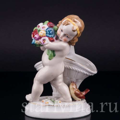 Путти с букетом цветов, Hertwig & Co, Германия, 1920-30 гг