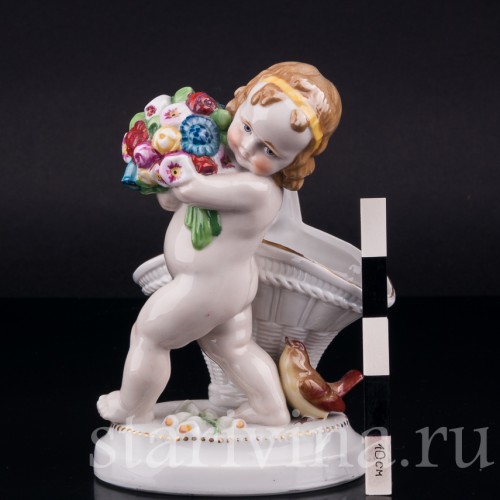 Путти с букетом цветов, Hertwig & Co, Германия, 1920-30 гг