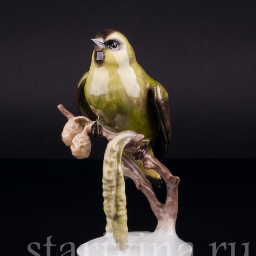 Чиж на березе, Rosenthal, Германия, 1950-60 гг