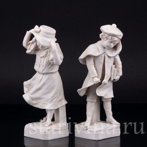 Ветреный денек (дети идущие после школы), Германия, нач. 20 в