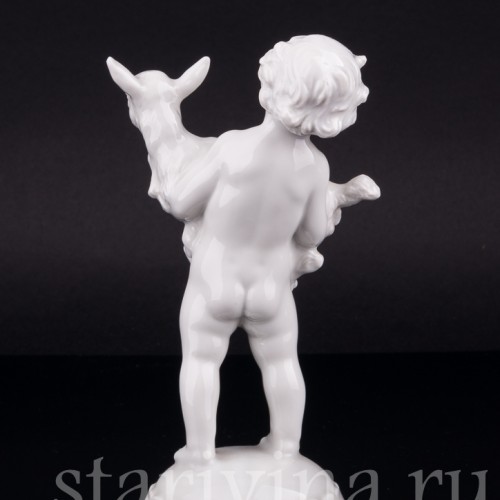 Статуэтка детей из фарфора Путти с козликом, Rosenthal, Германия, нач. 20 в.