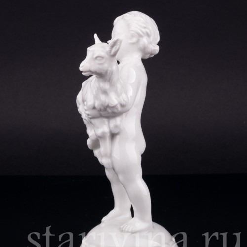Статуэтка детей из фарфора Путти с козликом, Rosenthal, Германия, нач. 20 в.