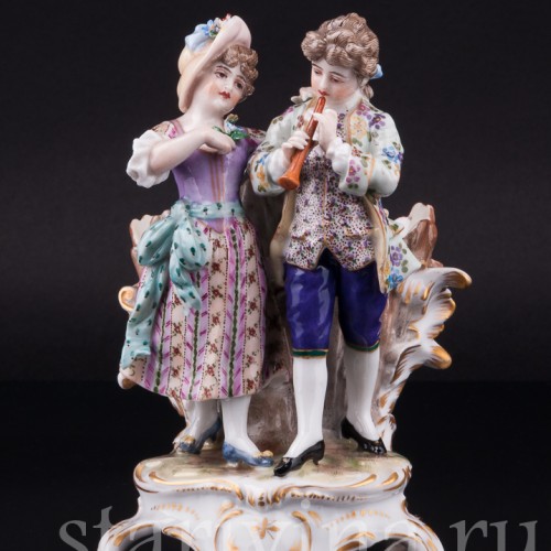 Пара с флейтой, Dressel, Kister & Co, Германия, нач. 20 в
