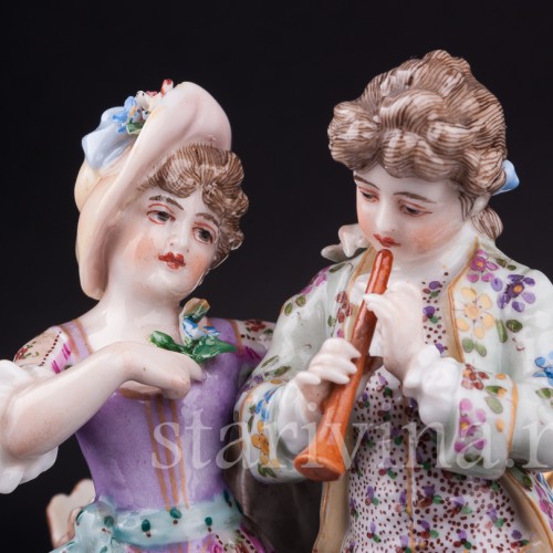 Пара с флейтой, Dressel, Kister & Co, Германия, нач. 20 в