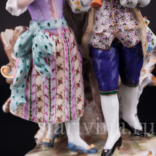 Пара с флейтой, Dressel, Kister & Co, Германия, нач. 20 в