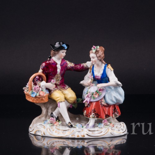 Пара с цветами, Дрезден, Германия, вт. пол. 20 в
