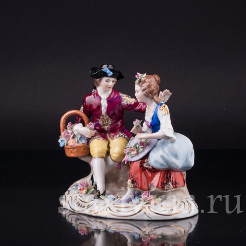 Пара с цветами, Дрезден, Германия, вт. пол. 20 в